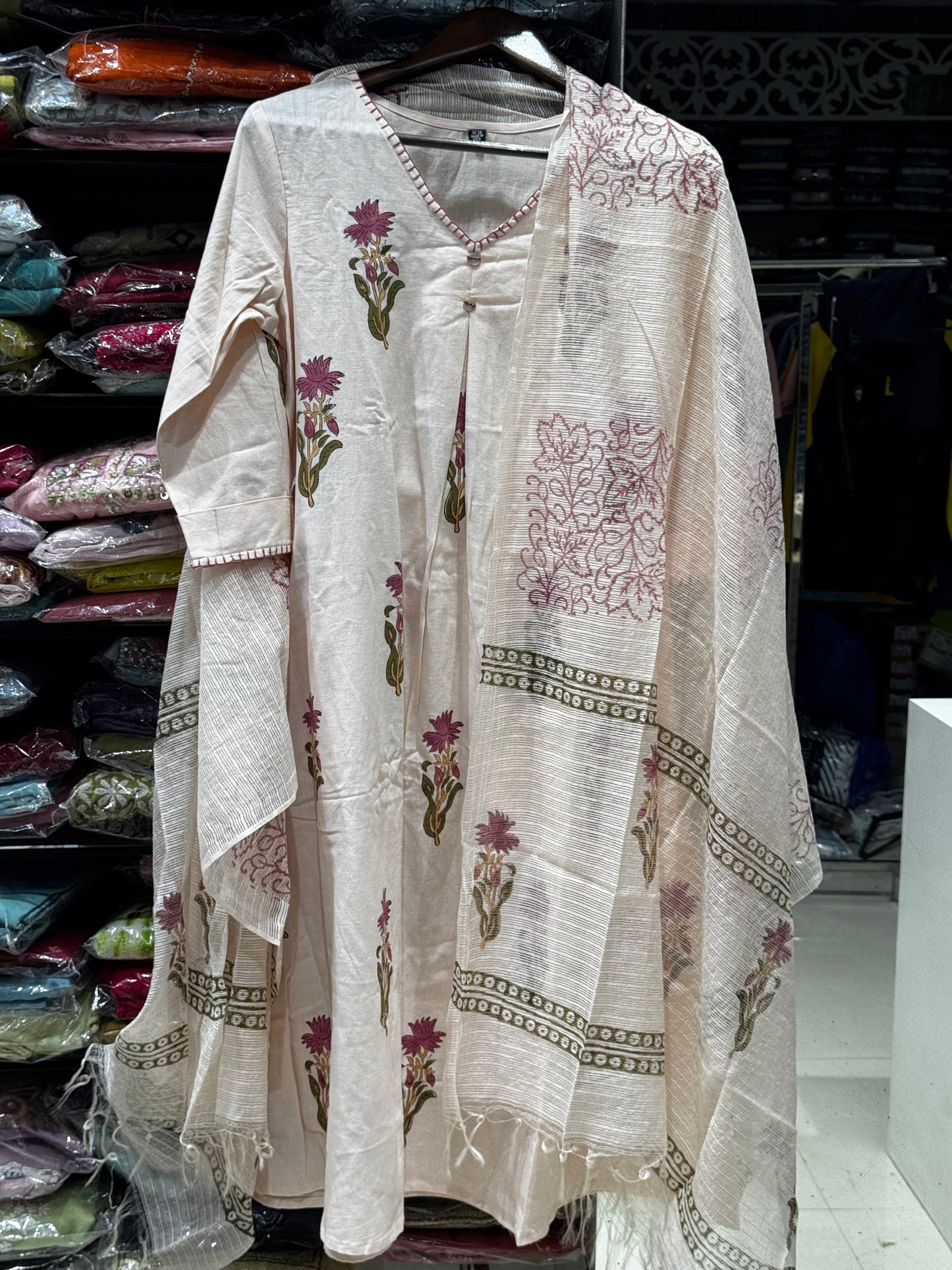 K169 Jaipur block print three peice set flex cotton