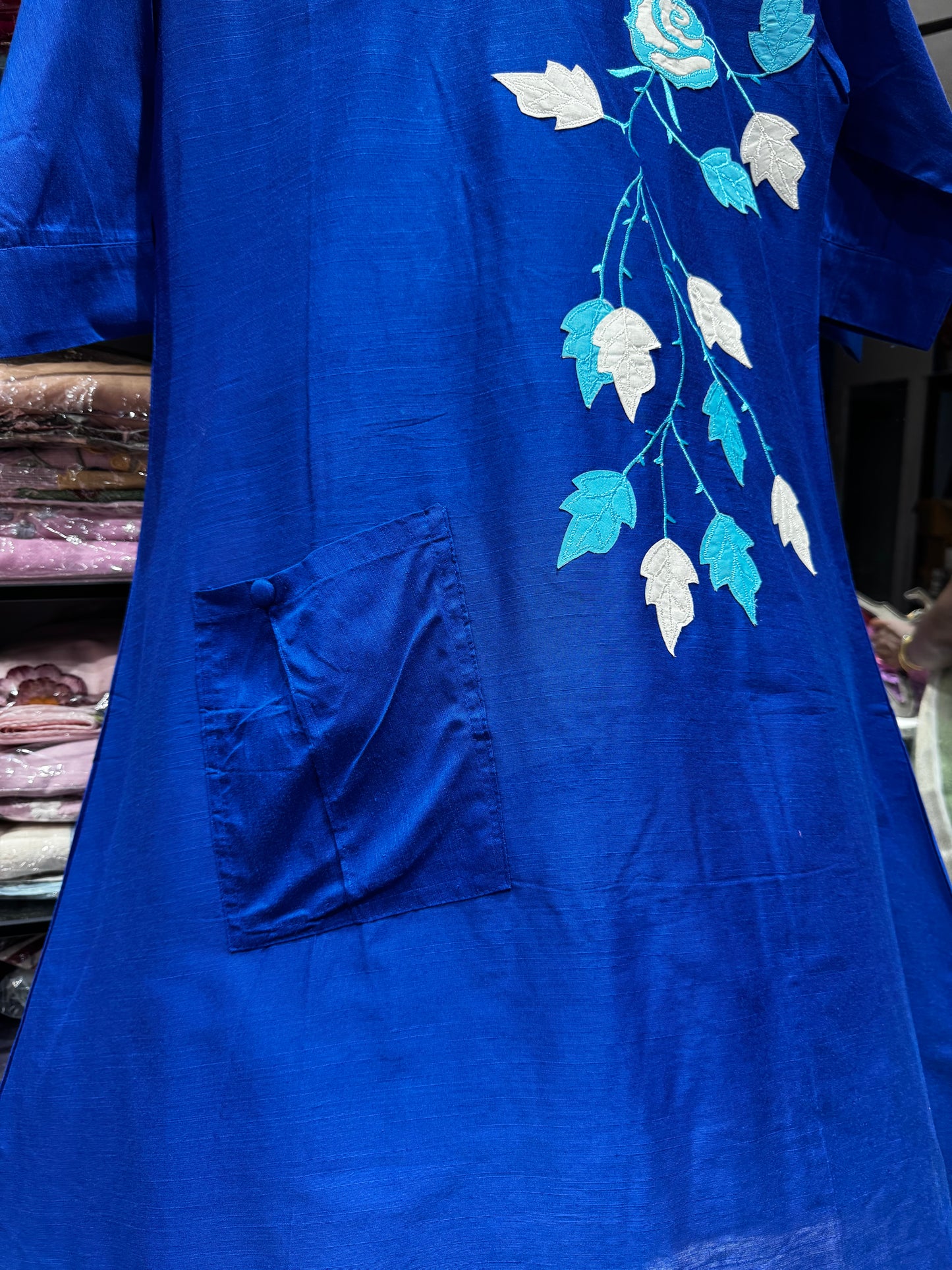 F74 SLUB SILK KURTI/GOWN