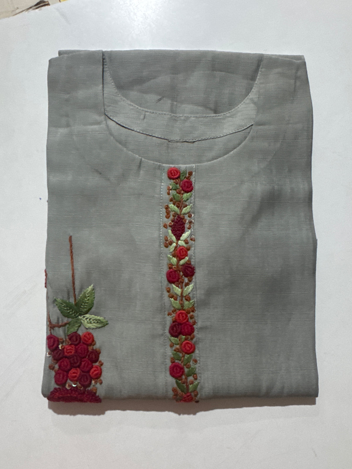 T35 Vatican silk knot work kurti