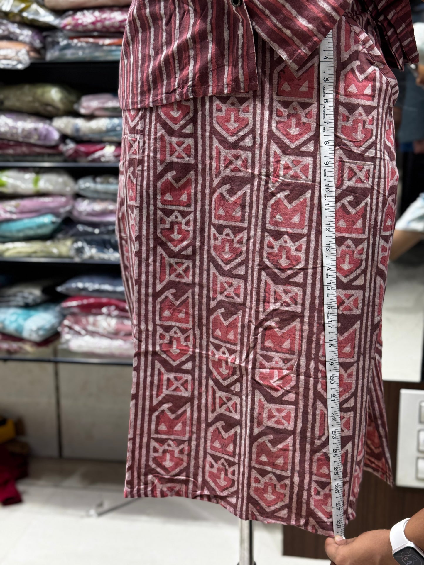 S6 Jaipur cotton onion pink skirt cord set