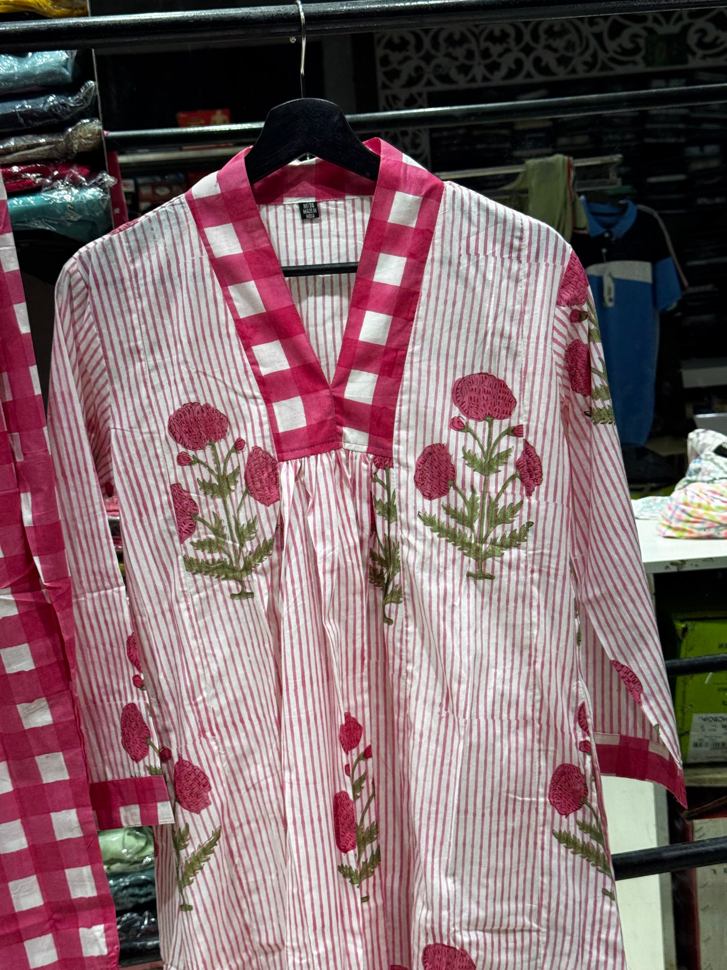 C111 Checks cotton cord set