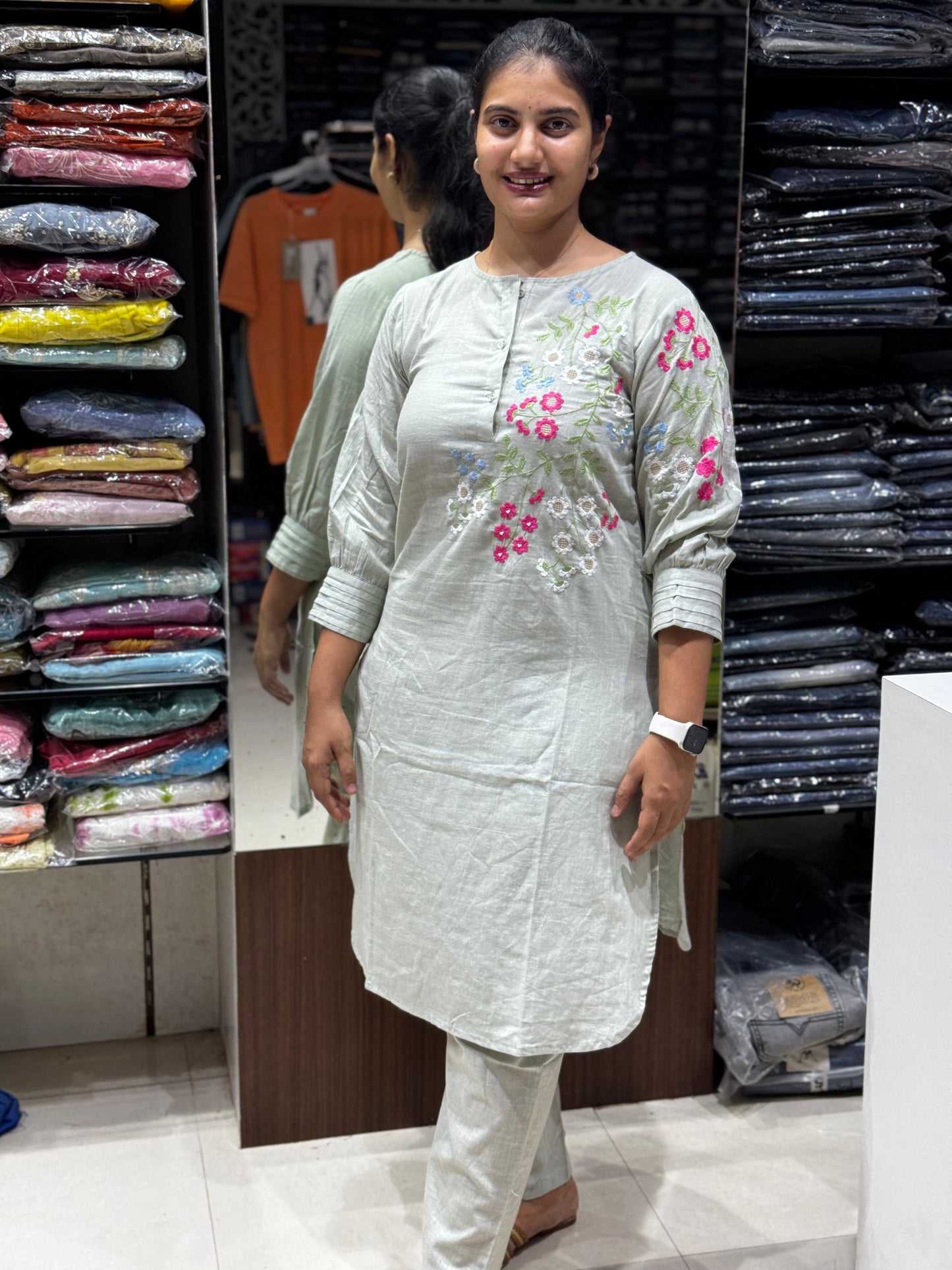 C90 GREY COTTON CAMBRI CORD SET