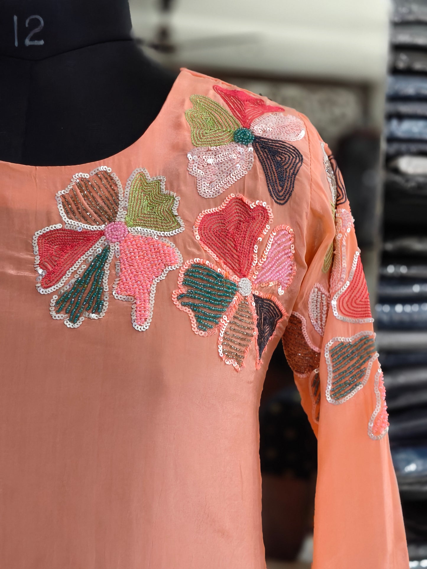IN11 Chinon Silk Light Peach Cord Set