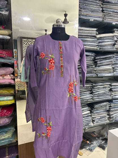 T35 Vatican silk knot work kurti