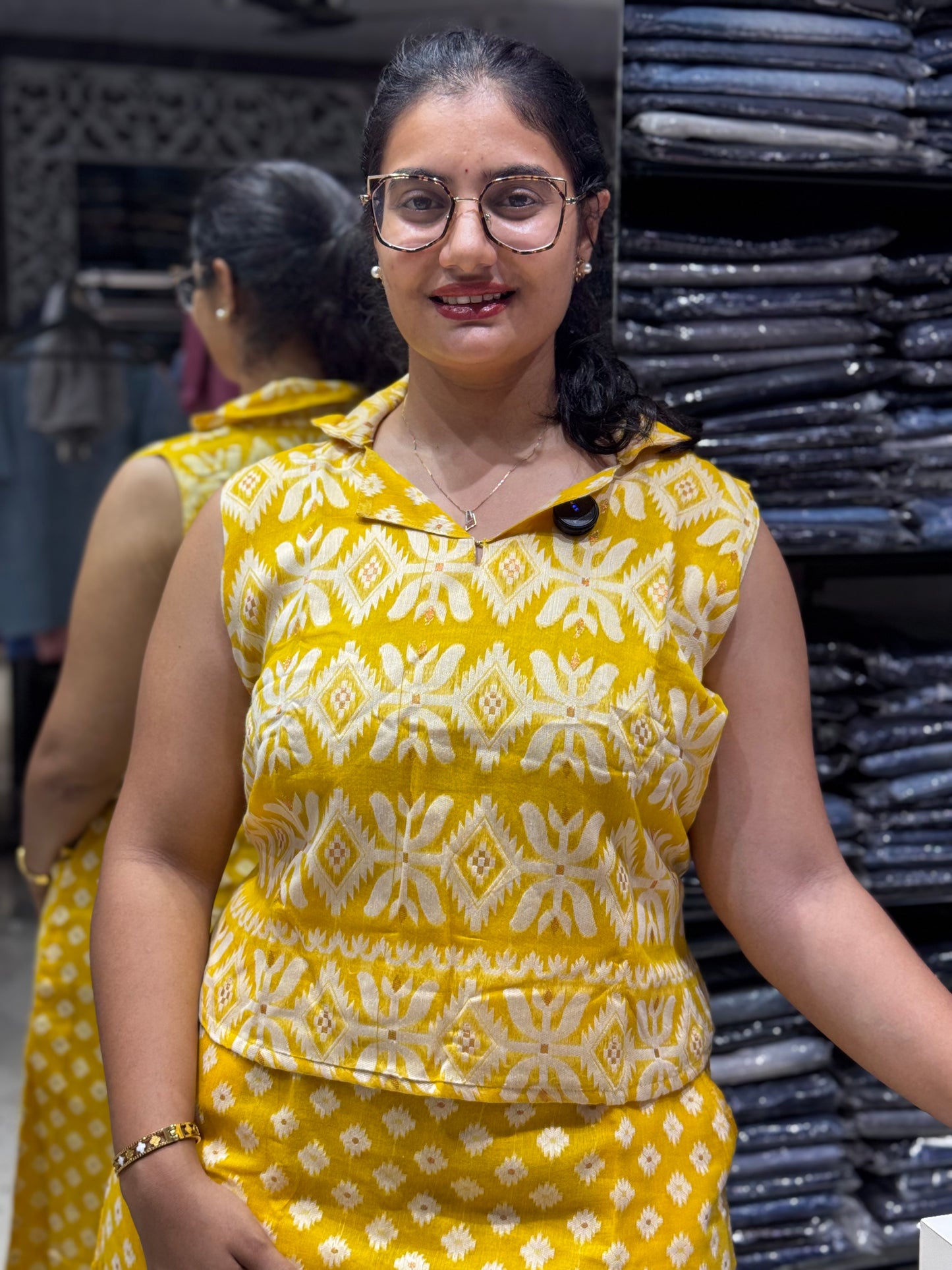 S7 Jamdani cotton skirt cord set