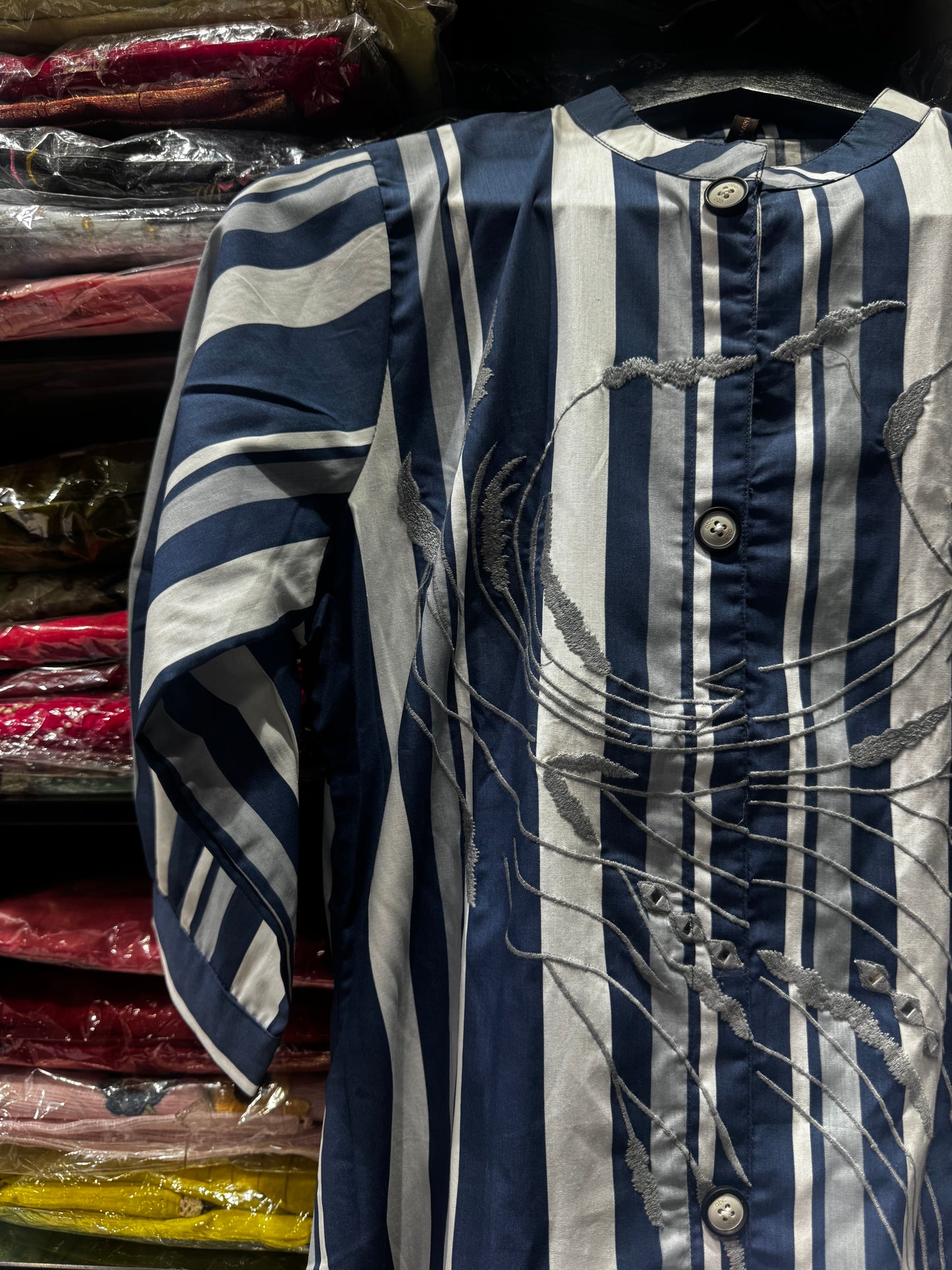 F116 cotton stripes frock
