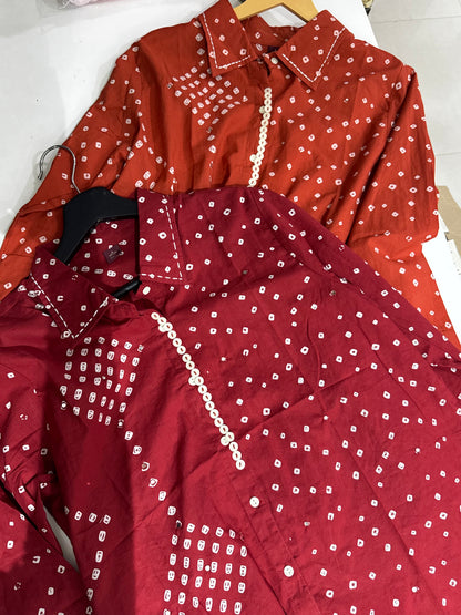 SH16 Jaipur cotton bandhini shirt