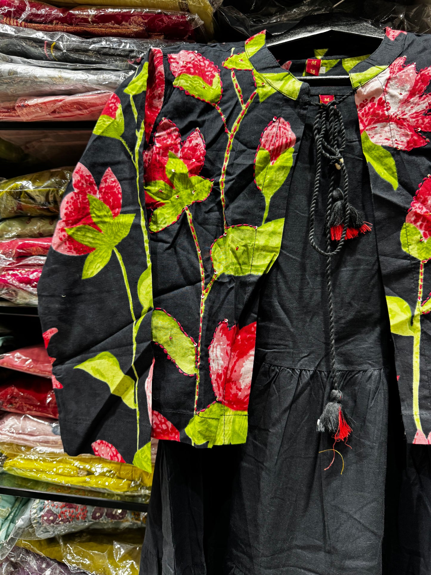 F118 Jacket style jaipur  cotton frock