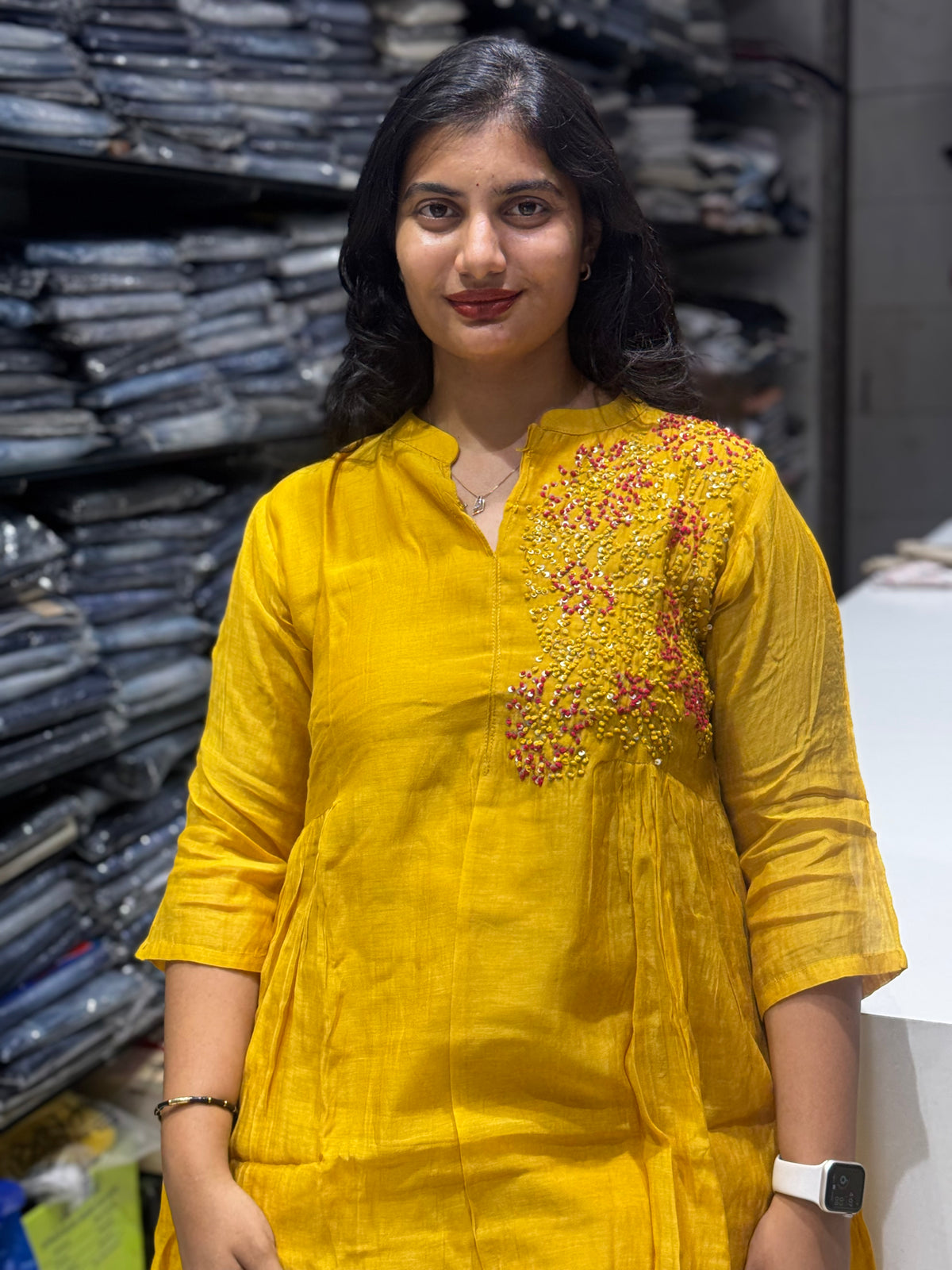 C133 Benaras mulchanderi mustard yellow cord set