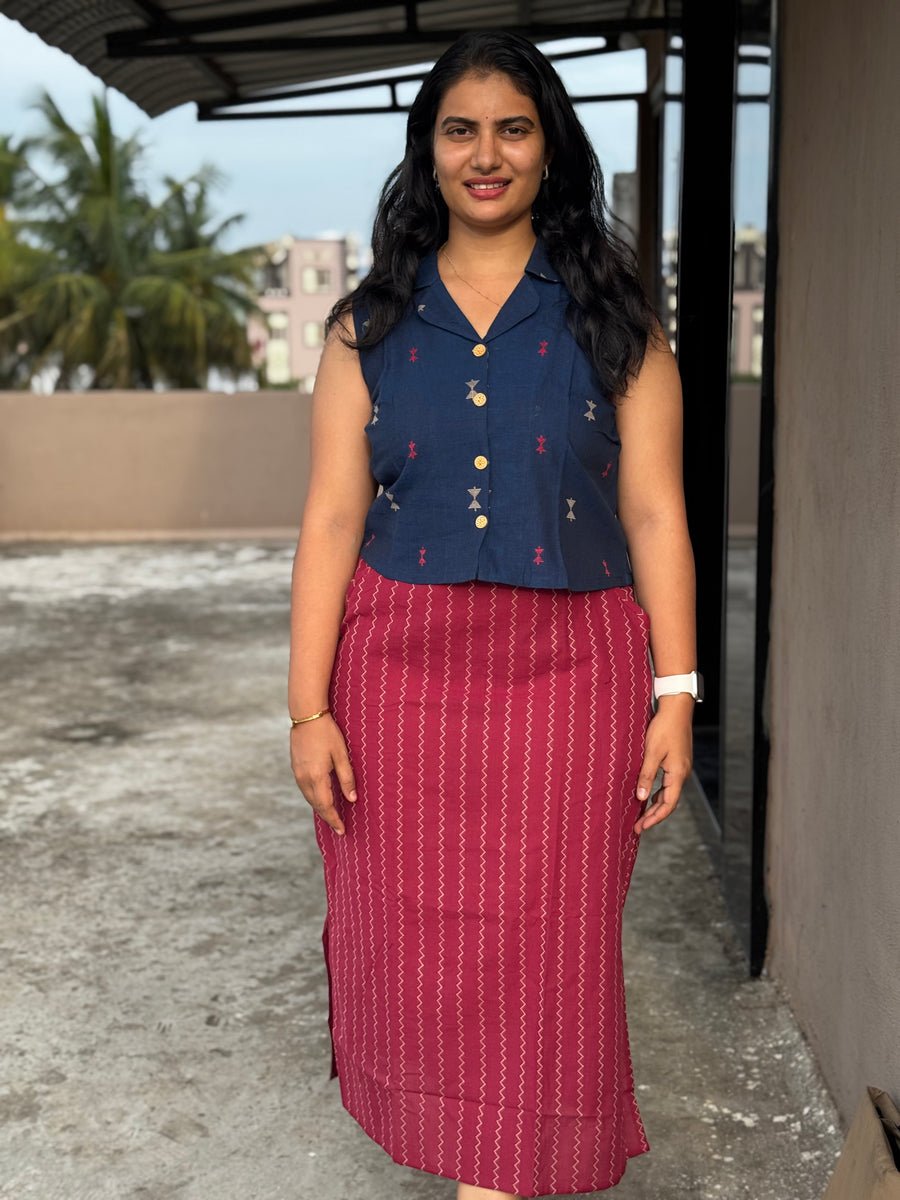 S8 Jamdani skirt cord set
