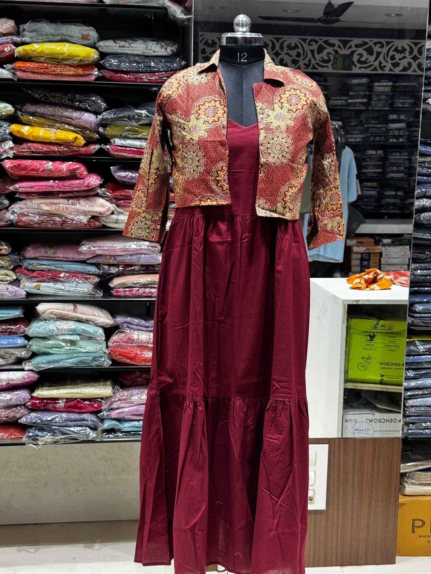 F146 Jaipur cotton jacket style gown