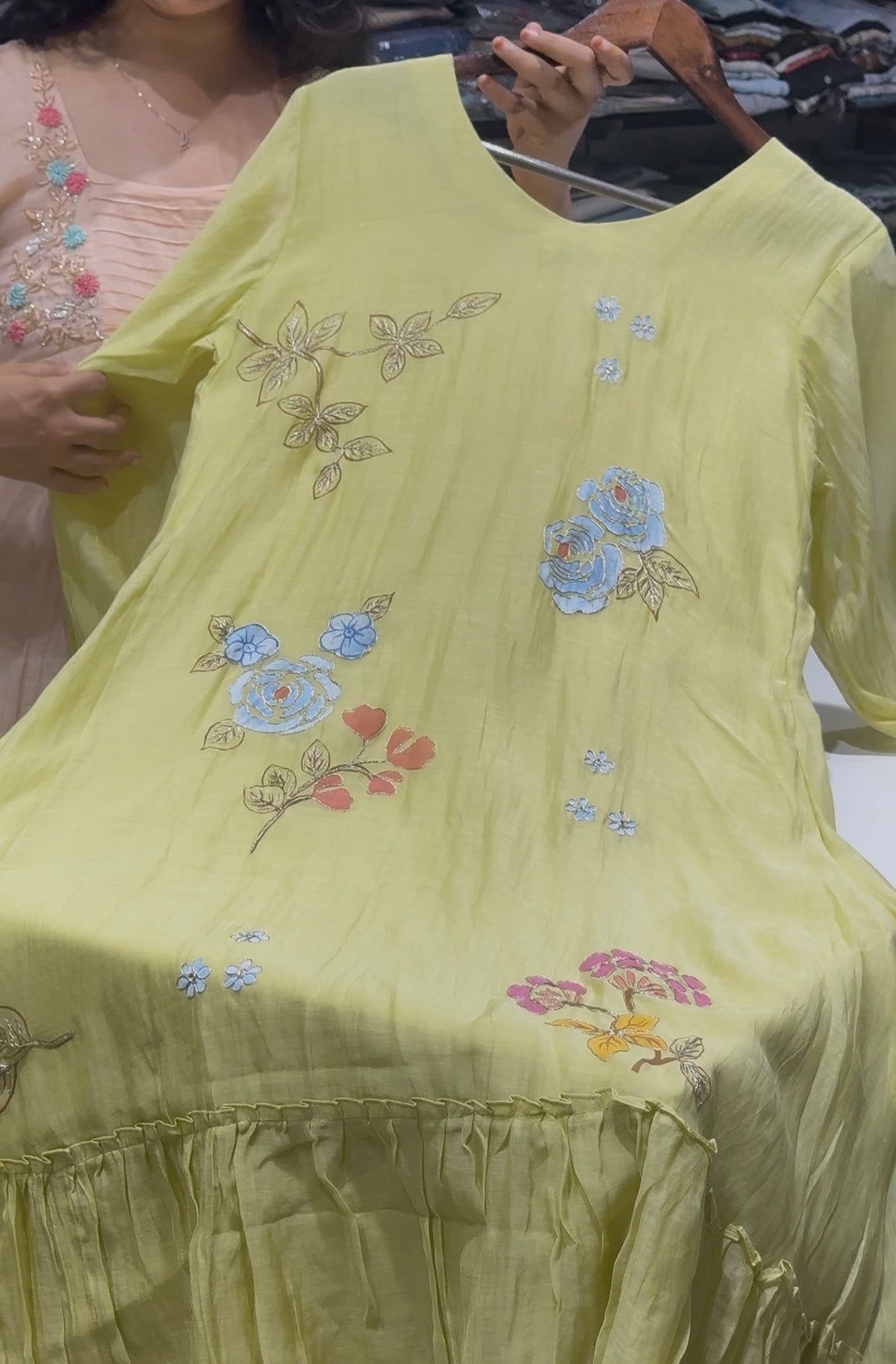 F156 Benaras mulchanderi dress