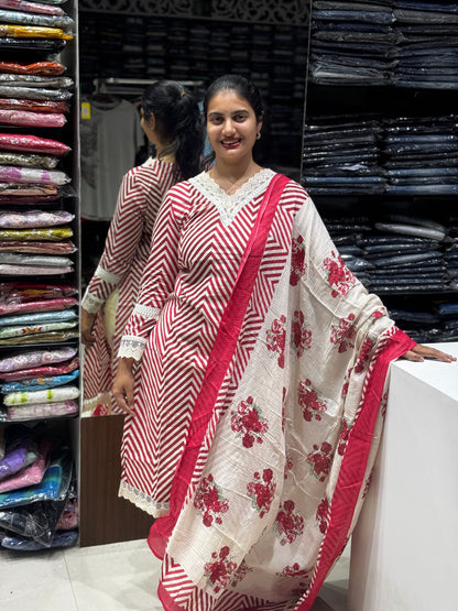 K158 Jaipur cotton stripes 3pc set