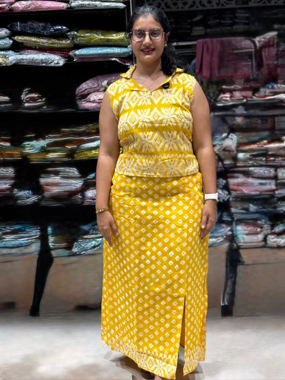 S7 Jamdani cotton skirt cord set