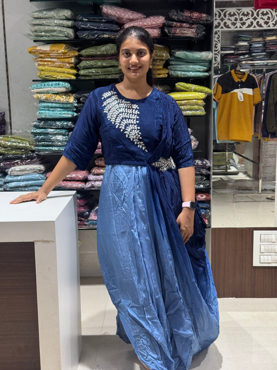 IN16 Blue Ombre Shaded Indo-western Dress