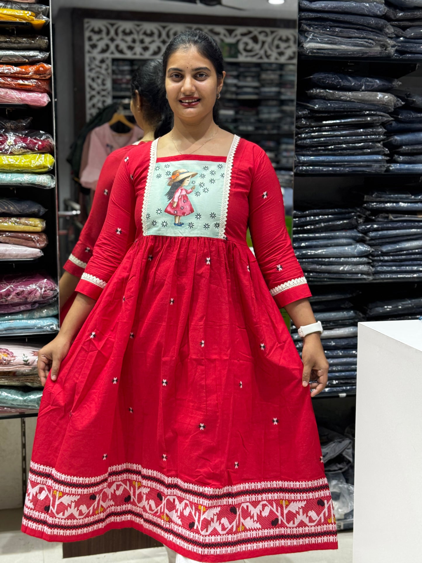 F109 Girl Jamdani gown