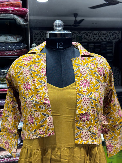 F146 Jaipur cotton jacket style gown