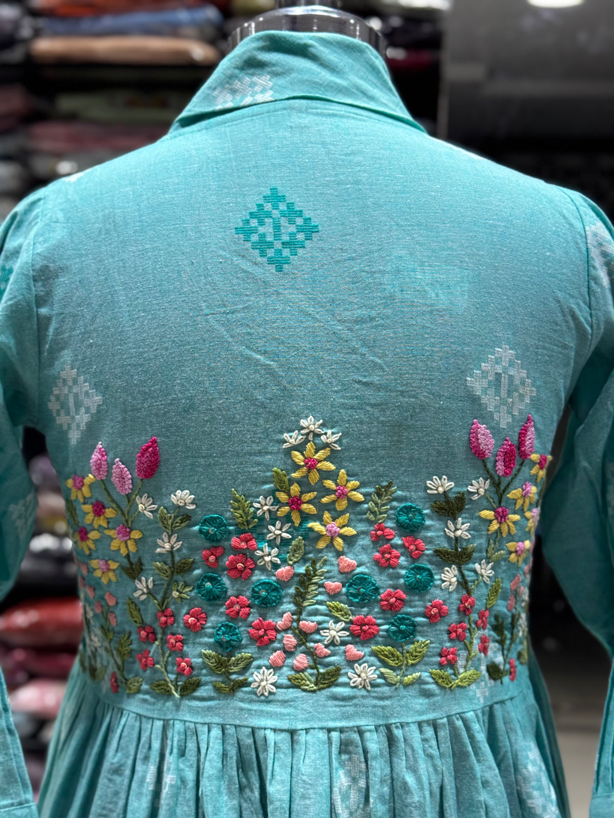 F163 Backwork jamdani dress