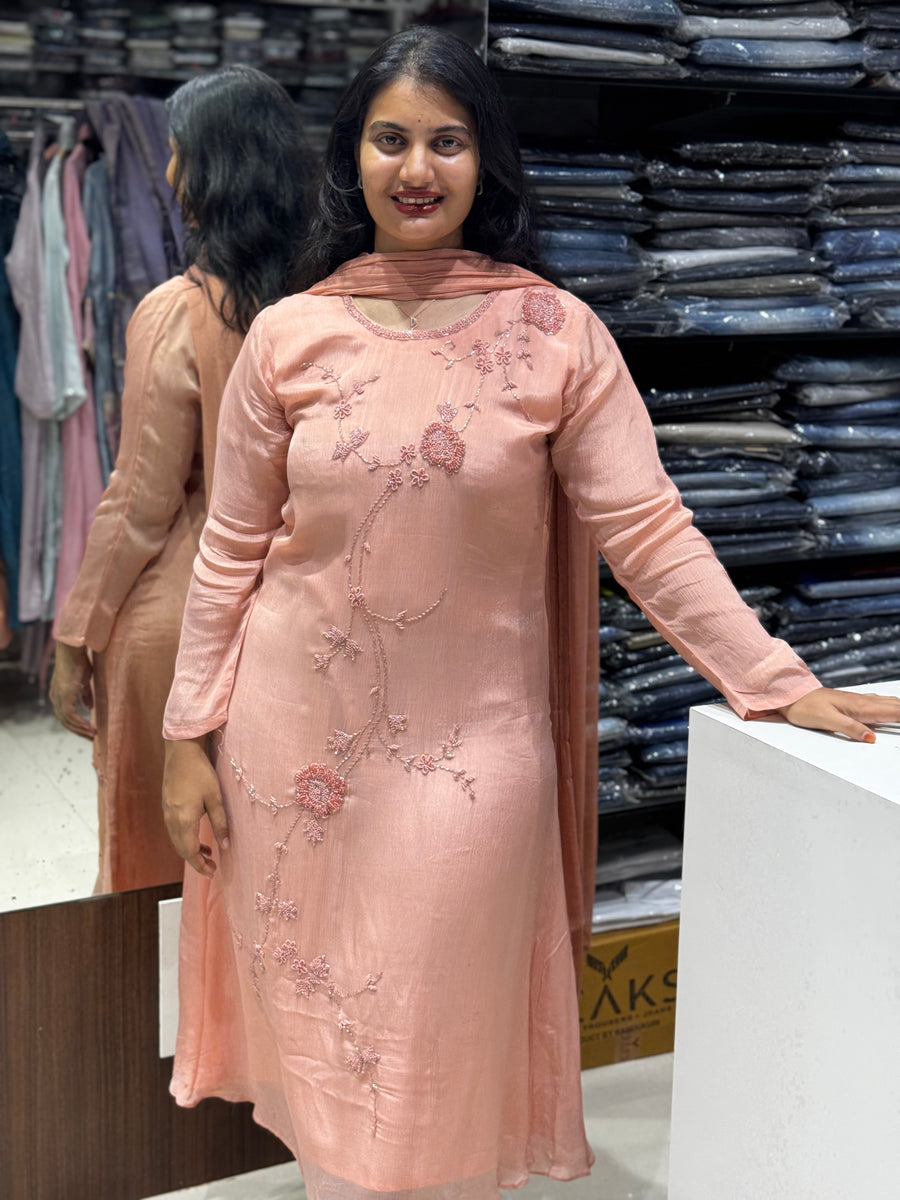 K229 chinon silk three peice suit set