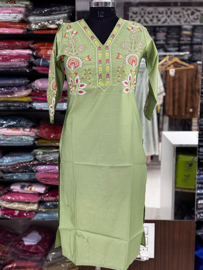 T52 Green all work hand kurti
