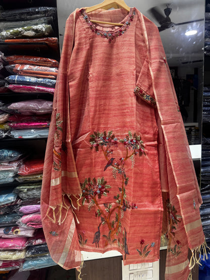 K245 Kota tissue three peice suit set