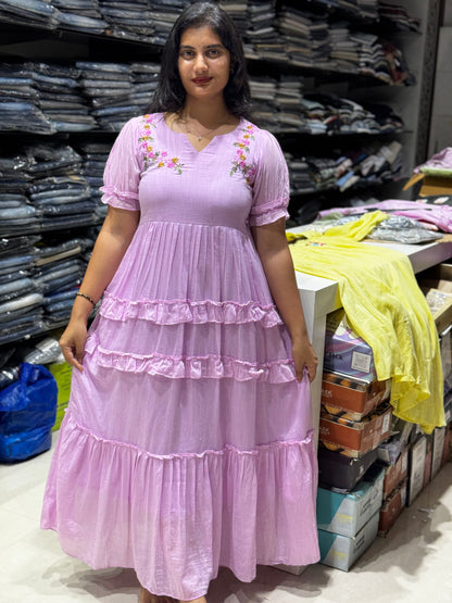 F162 Electric Lavender frills dress