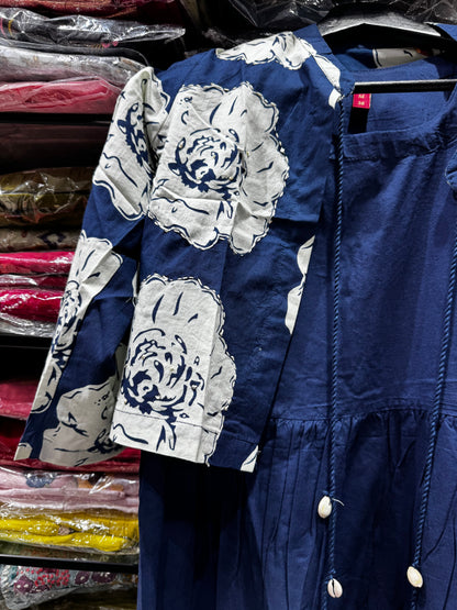 F118 Jacket style jaipur  cotton frock
