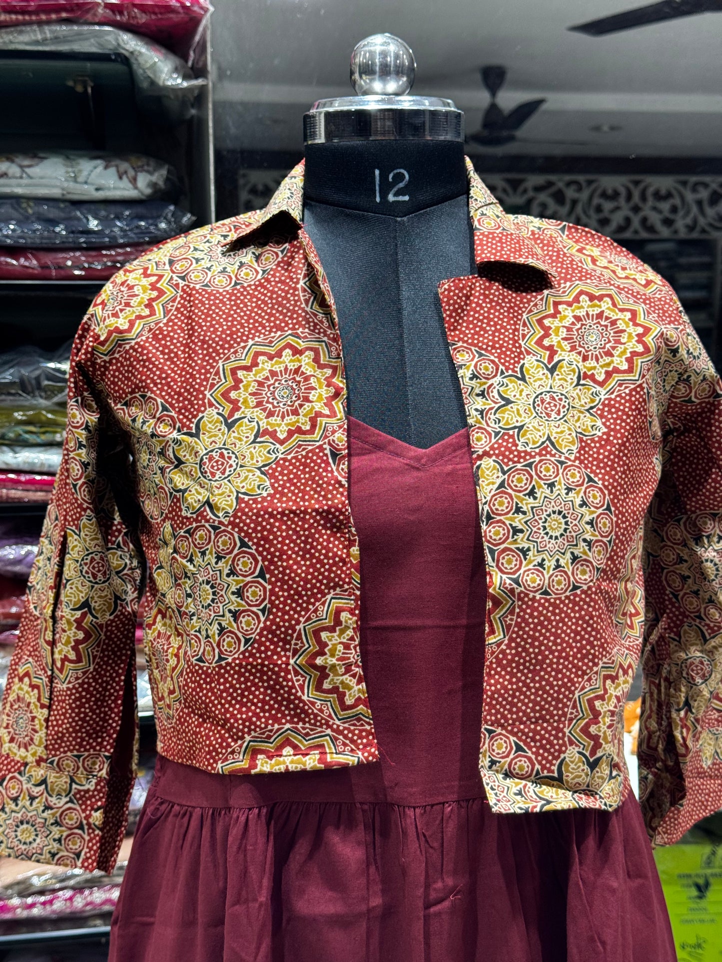 F146 Jaipur cotton jacket style gown