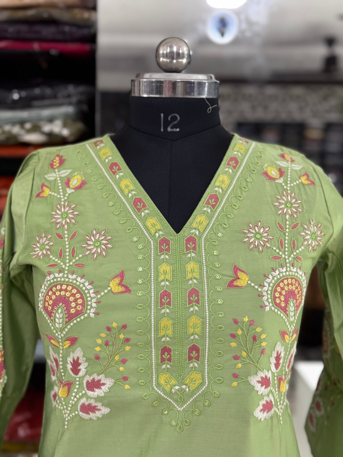 T52 Green all work hand kurti