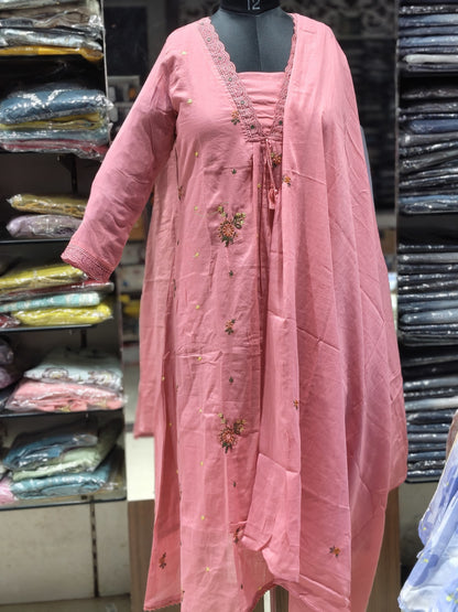 K179 MULMUL COTTON THREE PEICE SET