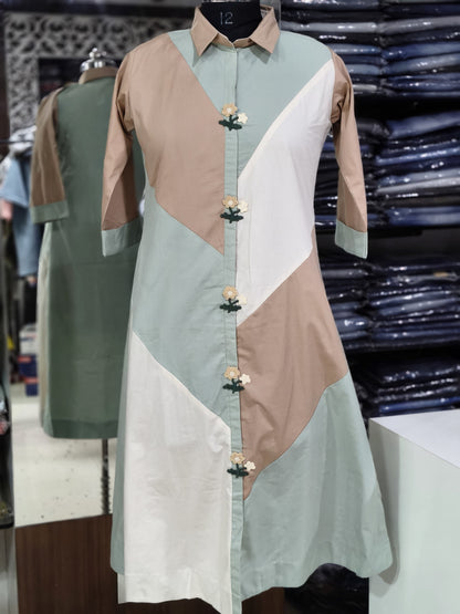 F135 Multi cambri cotton dress