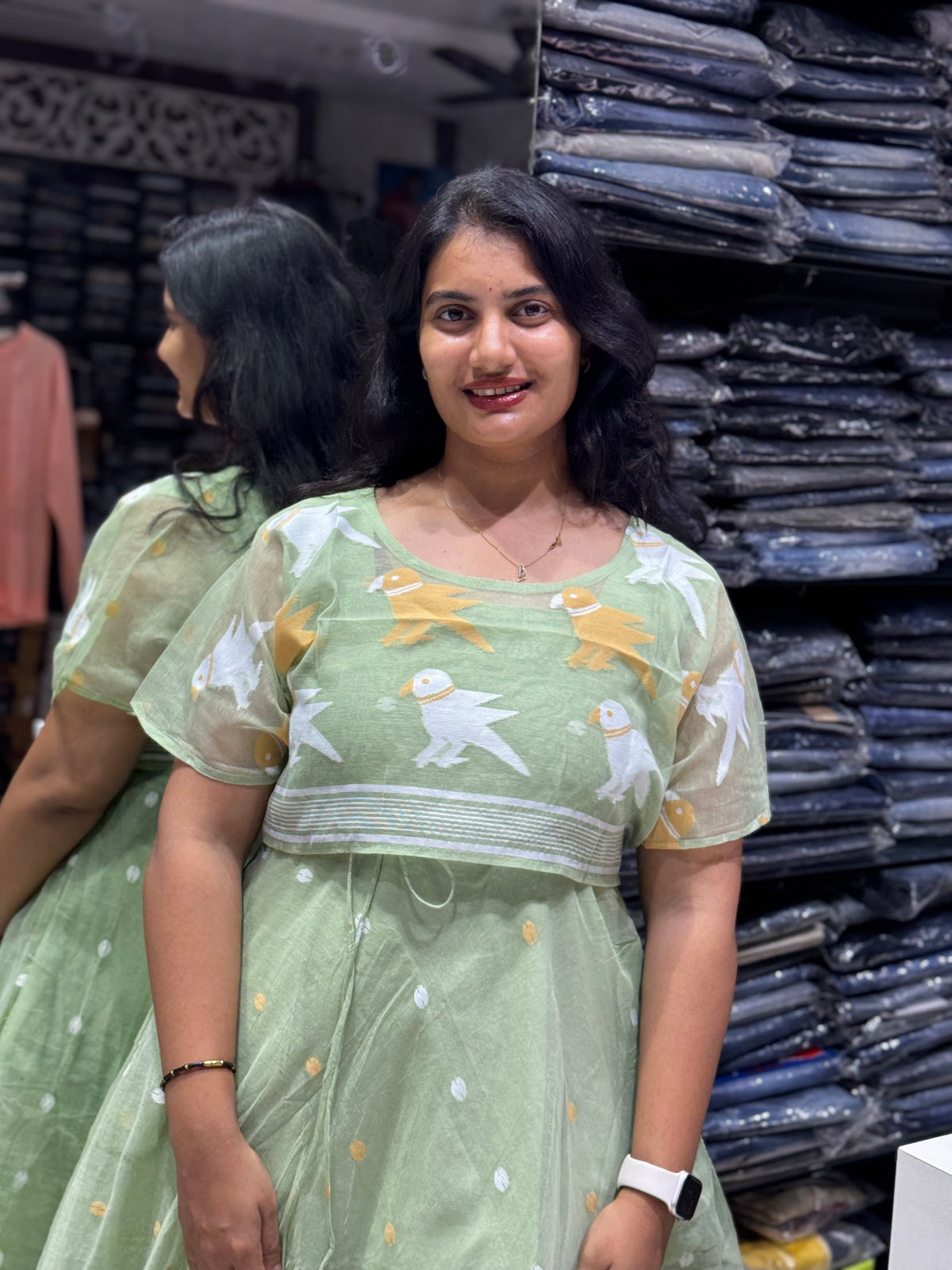 F140 Jamdani Poncho dress