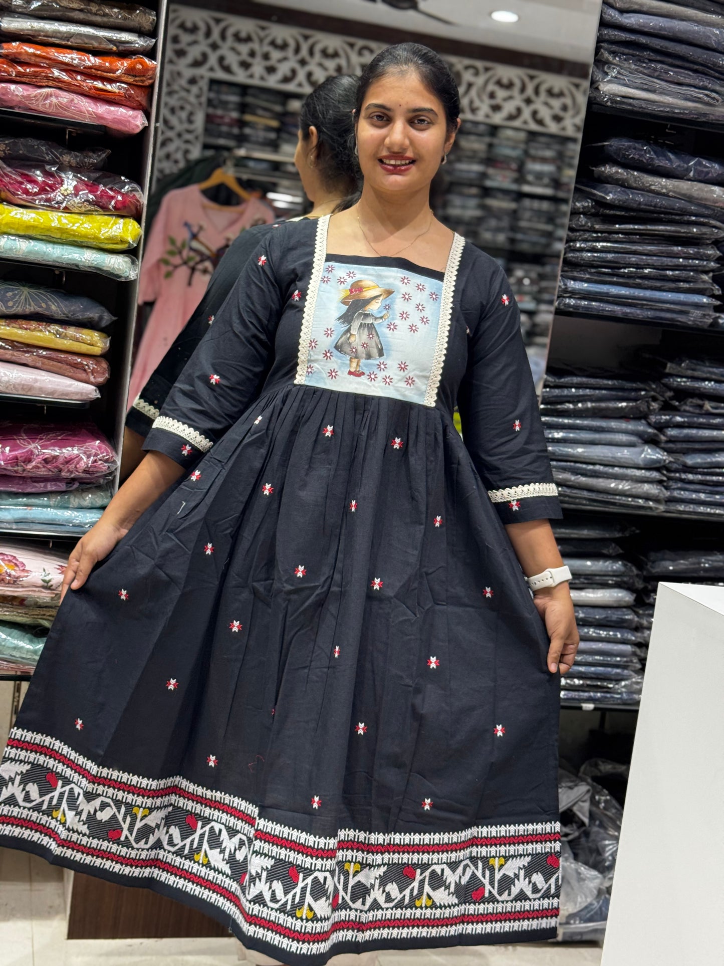 F109 Girl Jamdani gown