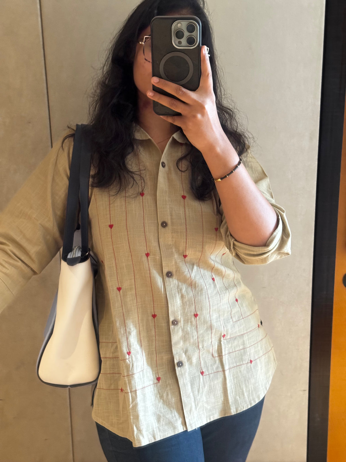 SH20 Heart weaving shirt cotton