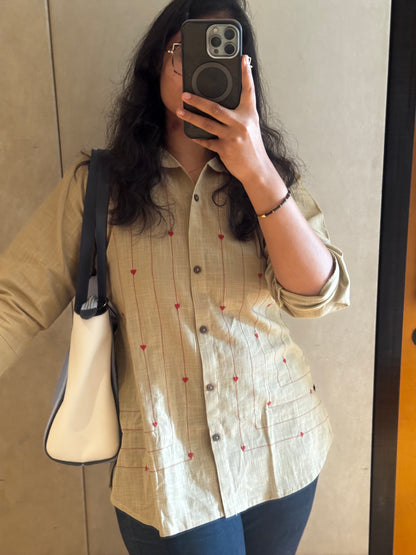 SH20 Heart weaving shirt cotton