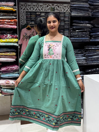 F109 Girl Jamdani gown