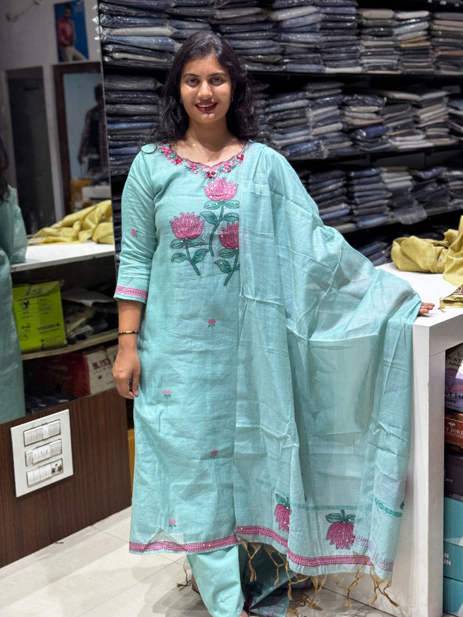 K237 Jamdani three peice suit set