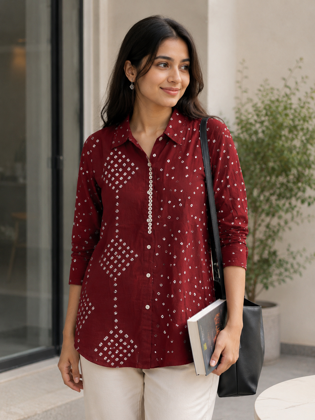 SH16 Jaipur cotton bandhini shirt