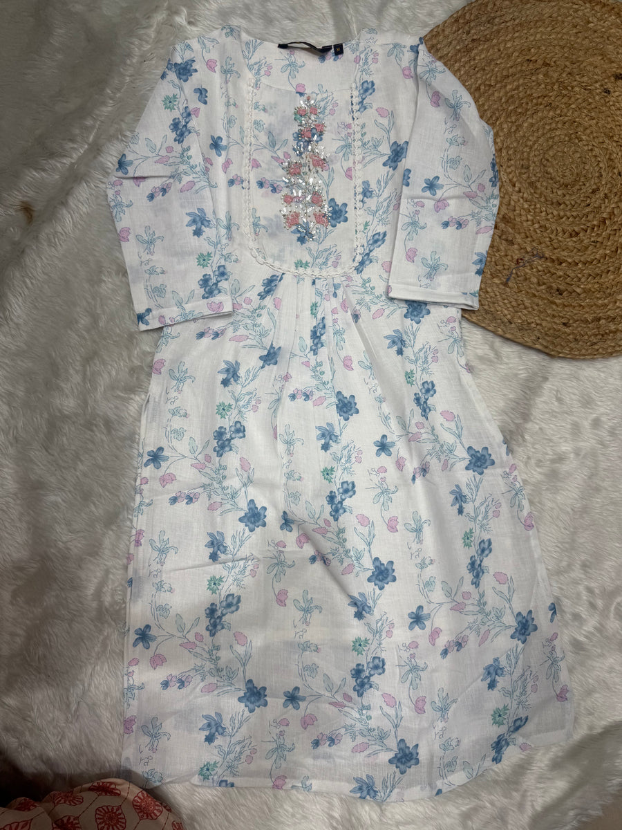T47 Linen cotton kurti