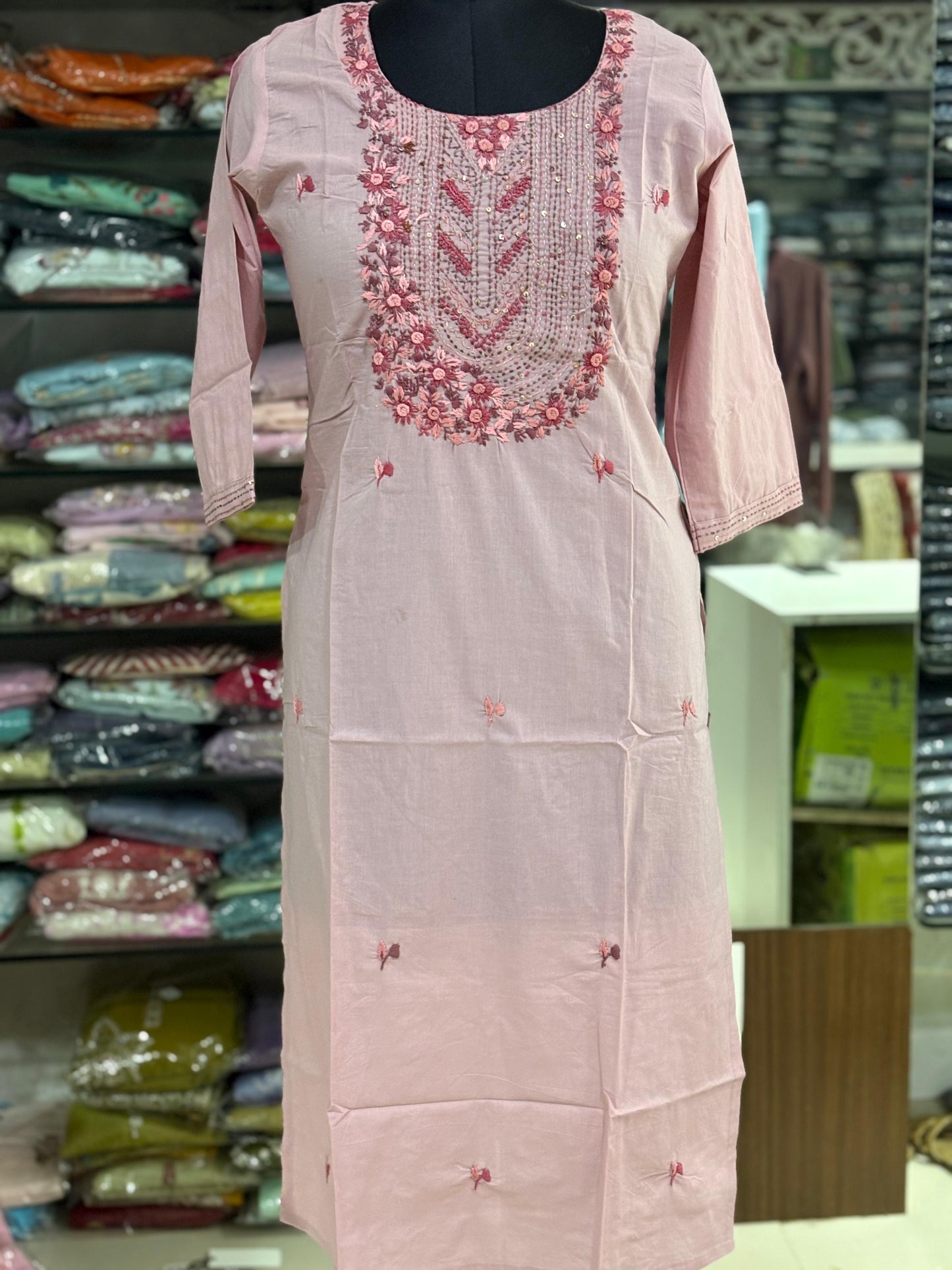 T34 Jaipur cotton Kantha work kurti