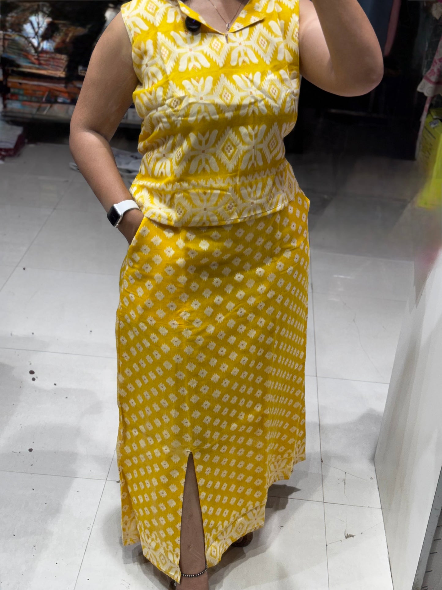 S7 Jamdani cotton skirt cord set