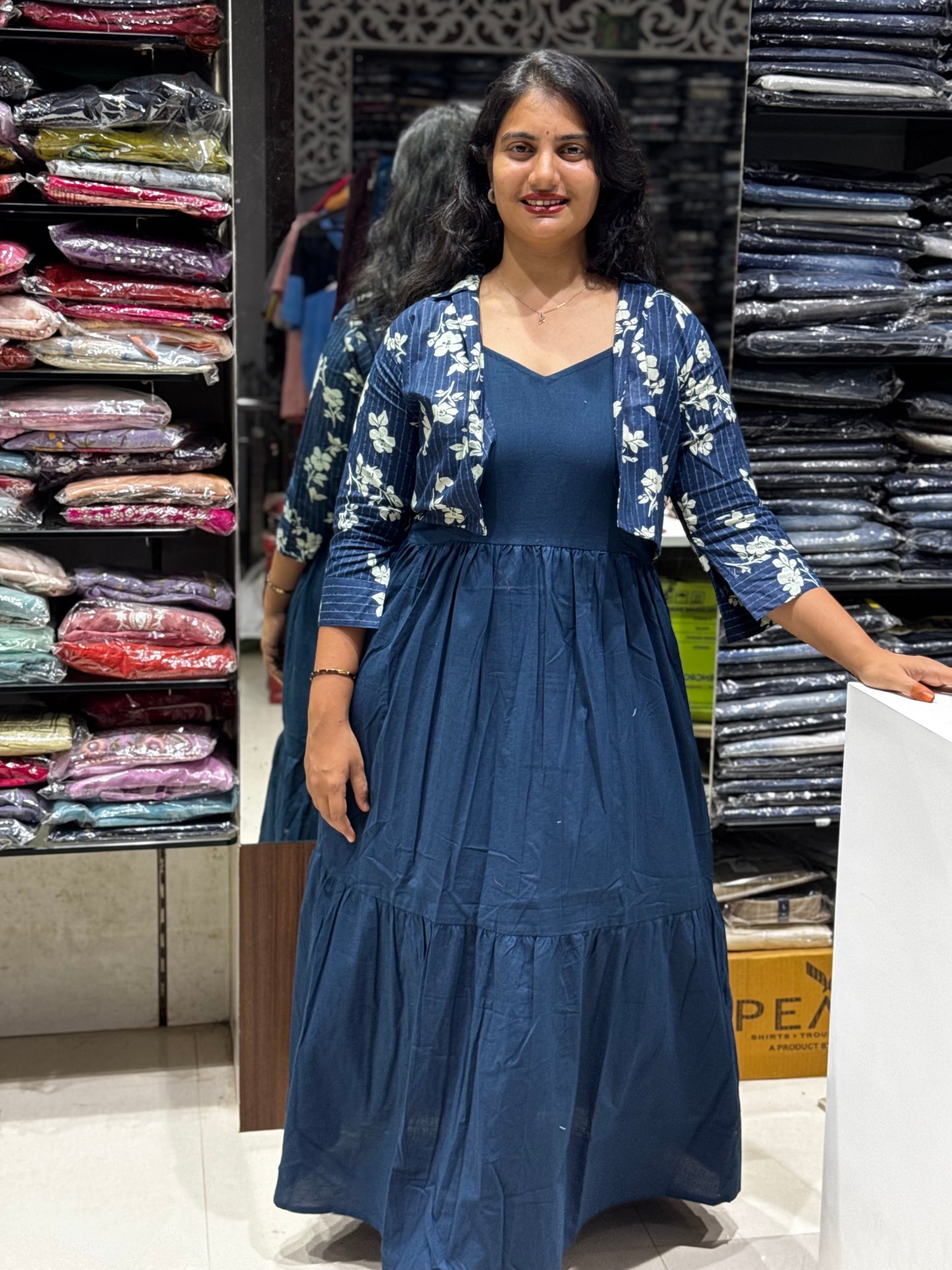 F146 Jaipur cotton jacket style gown