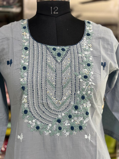 T34 Jaipur cotton Kantha work kurti