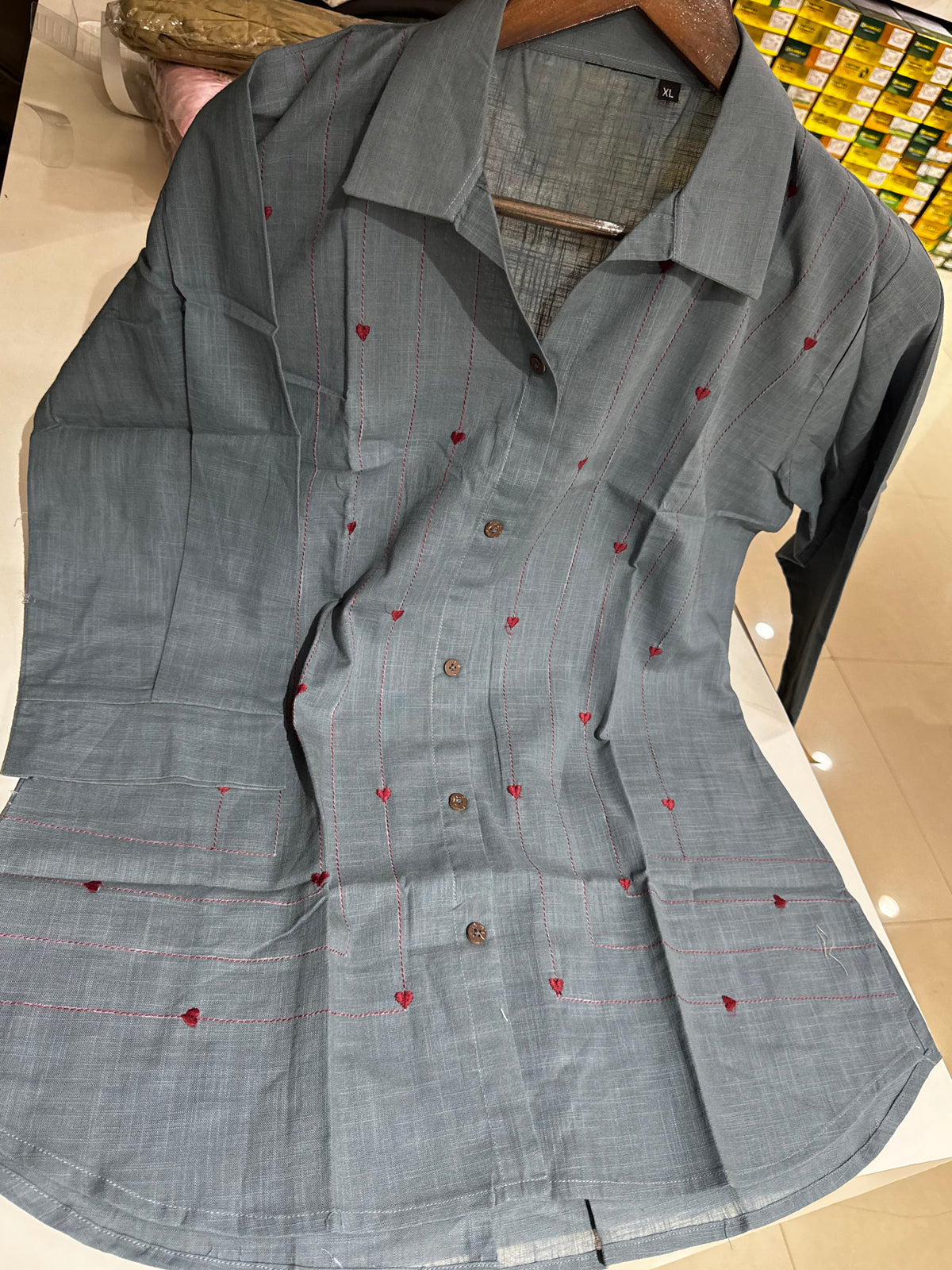 SH20 Heart weaving shirt cotton