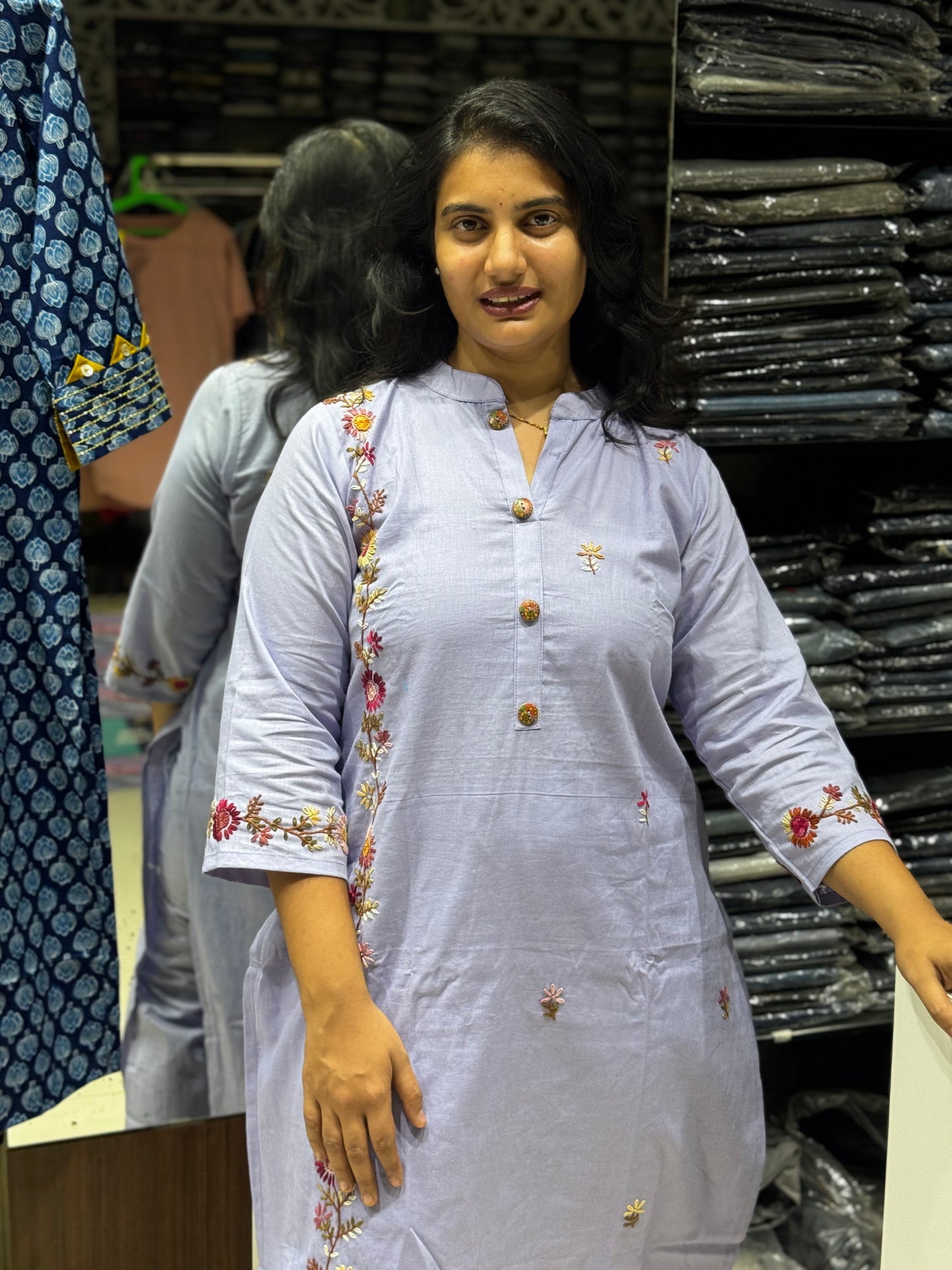 C84 Handloom cotton Backwork cord set