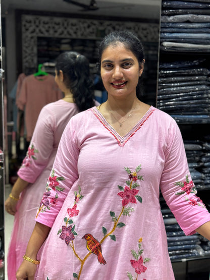 F130 Pink Ombre Mul cotton dress