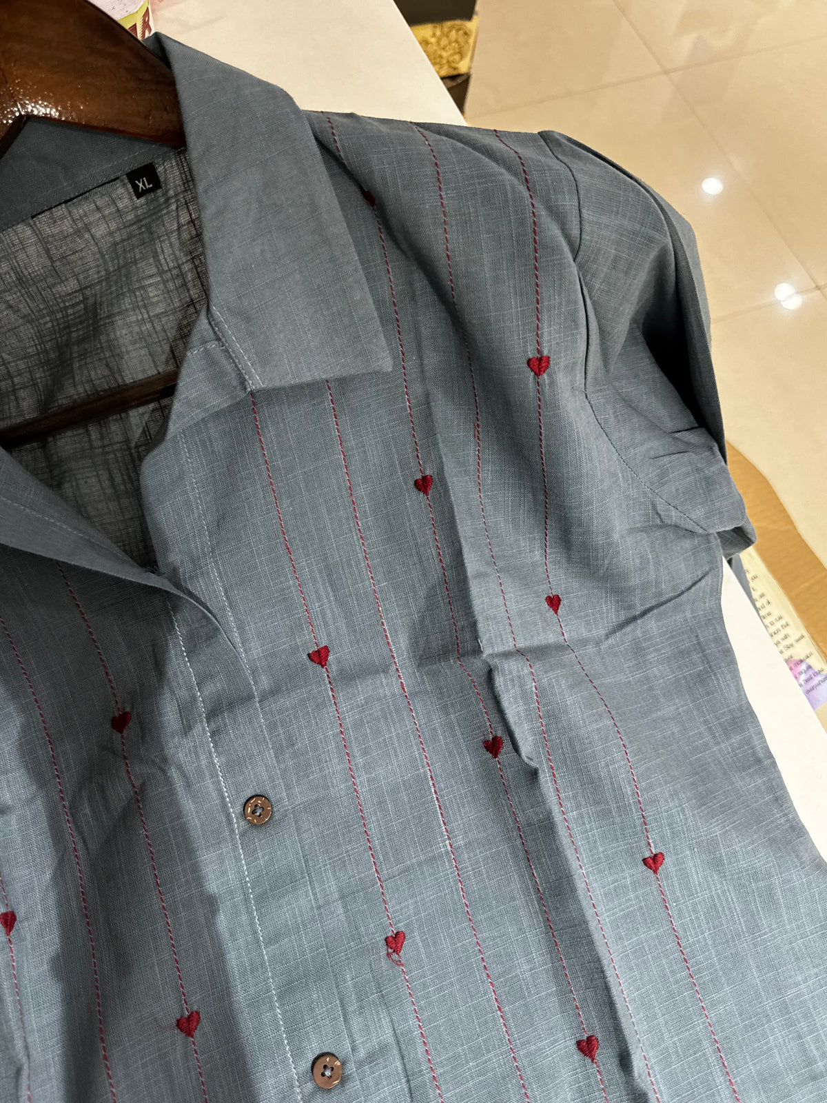 SH20 Heart weaving shirt cotton