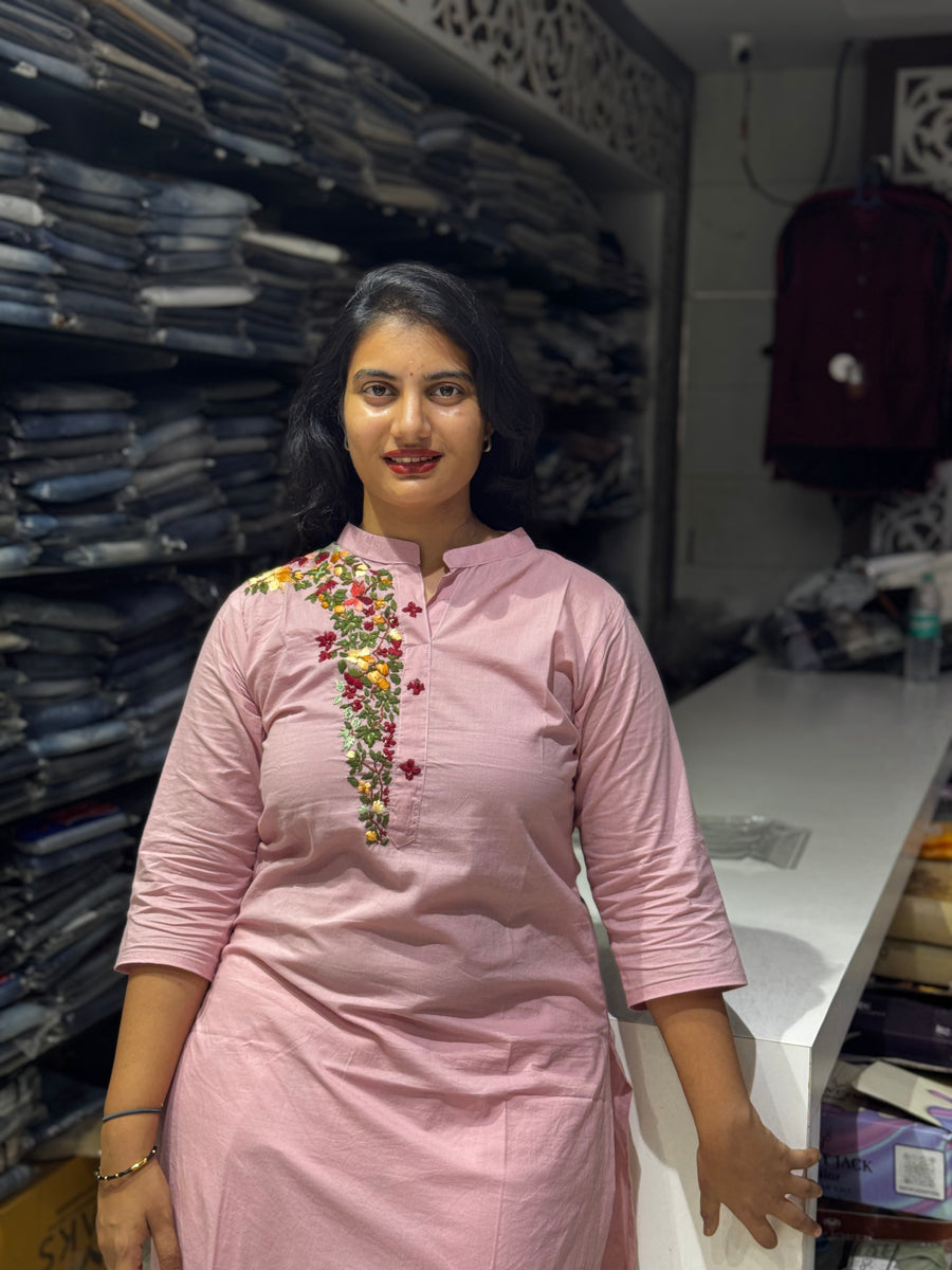 T13 Jaipur Cotton BACK&FRONT Handwork  Kurti