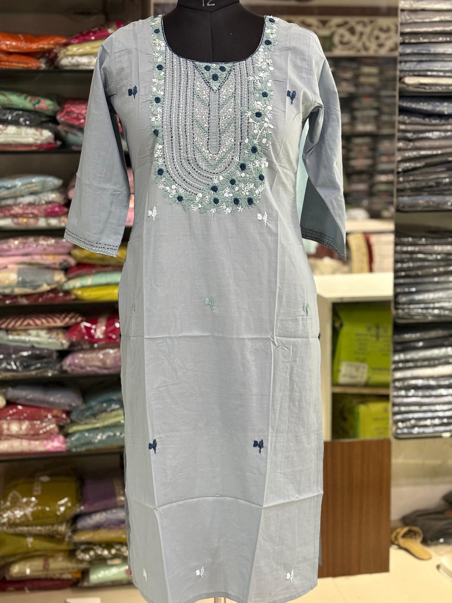 T34 Jaipur cotton Kantha work kurti