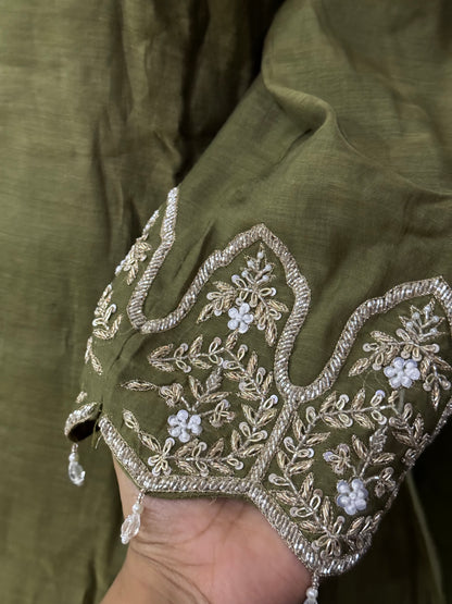 K175 Benaras Mulchanderi Partywear three peice set